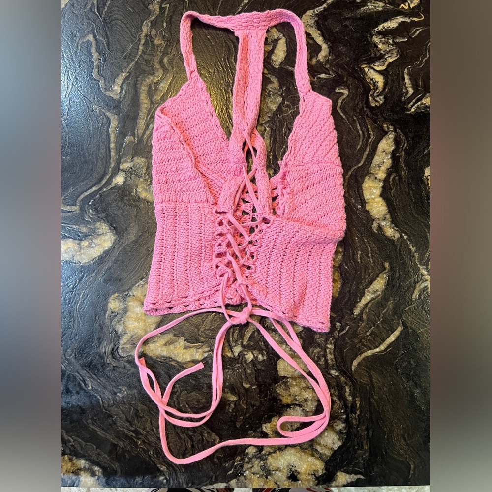 american eagle crochet top, xs